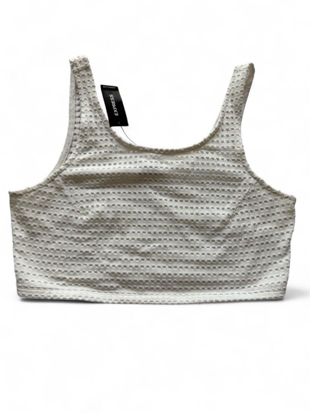 NWT Express White Eyelet Cropped Tank Top | Size: S